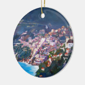 アマルフィ、イタリアの魔法の海岸線そして景色 セラミックオーナメント (左)
