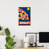 アマルフィ イタリア ヴィンテージ トラベル ポスター レトロ コースタル (ホームオフィス)