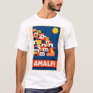 アマルフィ イタリア ヴィンテージ トラベル T シャツ レトロな沿岸