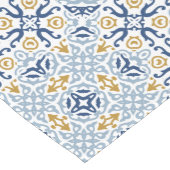 アマルフィ タイル ブルー イエロー ブライダル シャワー ミディアムテーブルランナー (コーナー)