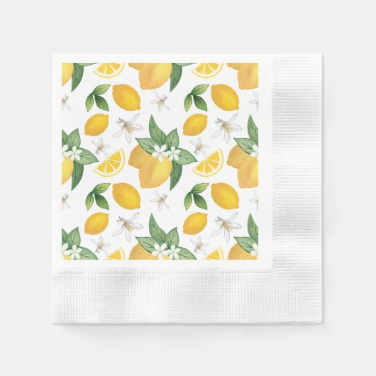 アマルフィ テーマ レモン パーティー ペーパーナプキン 縁ありカクテルナプキン (正面)