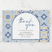 アマルフィ ポジターノ 地中海の青いタイル ありがとう スパークリングワインラベル (シングルラベル)