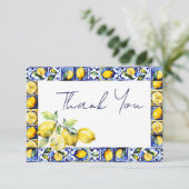 アマルフィ ポジターノ 青いタイル レモン  ブライダルシャワー サンキューカード (スタンド正面)