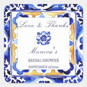 アマルフィ ヴィエトリ イタリアン タイル ウェディング シャワー フェイバー スクエアシール (正面)