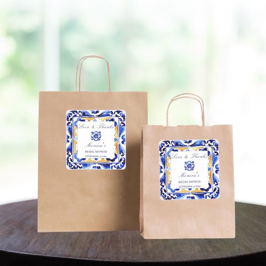 アマルフィ ヴィエトリ タイル イタリアン ブライダル シャワー フェイバー スクエアシール