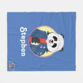 アマンダのパンダ フリースブランケット (正面(横))