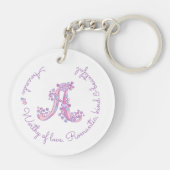 アマンダのモノグラムAの名前および意味キーホルダー キーホルダー (裏面)