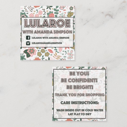 アマンダシンプソンのためのおあつらえ スクエア名刺 (正面/裏面)