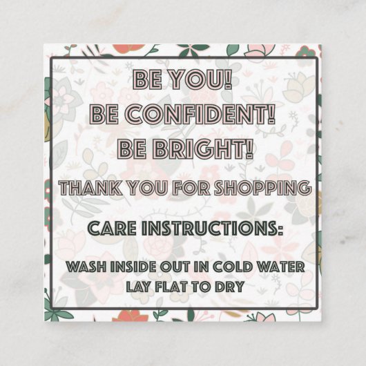 アマンダシンプソンのためのおあつらえ スクエア名刺 (裏面)