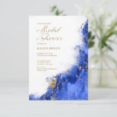 アマンダ・ピスジェック マーブル グリッター ライト ロイヤルブルー ID644 招待状 (スタンド正面)