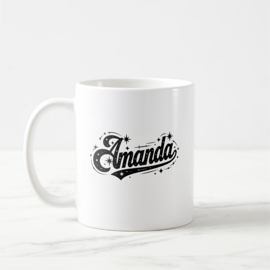 アマンダ 名前 ファースト ラスト ファミリー コーヒーマグカップ (左)
