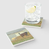 アマン派のコースター、母ヒツジおよび対の子ヒツジ! ストーンコースター (横)