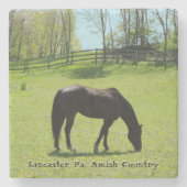 アマン派のコースター、美しい馬! ストーンコースター (正面)