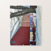 アマン派の冬の洗濯 ジグソーパズル (縦)