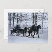 アマン派の国の冬キャリッジ乗車郵便はがき ポストカード (正面/裏面)