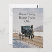 アマン派の国の馬および乳母車郵便はがき ポストカード (正面/裏面)