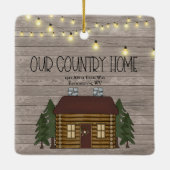 アマーカントリーホームログキャビンアドレスクリスマス セラミックオーナメント (裏面)