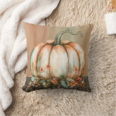 アミアブルオレンジ、白と緑の水の色のカボチャ クッション (ブランケット)