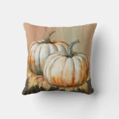 アミアブルオレンジ、白と緑の水の色のカボチャ クッション (裏面)