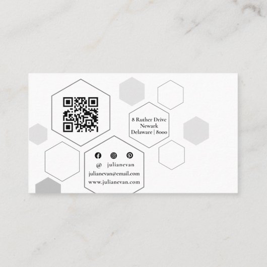 アミアブルハニカム多重写真コラージュ 名刺 (裏面)