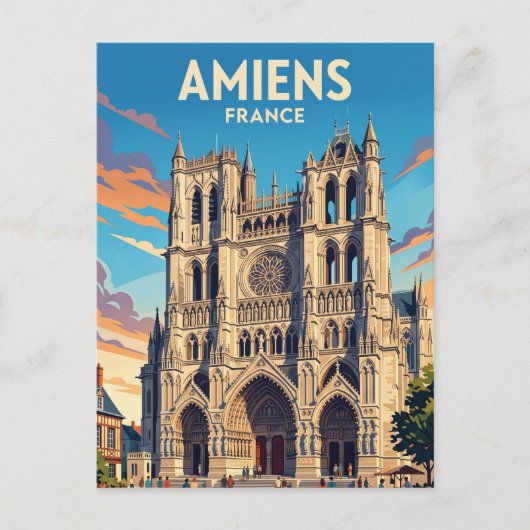 アミアン大聖堂 フランス ポストカード (正面)