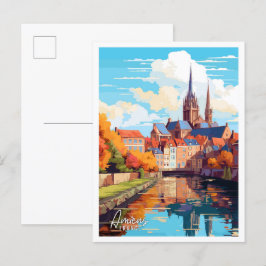アミアン フランス ヴィンテージ 旅行 イラスト ポストカード