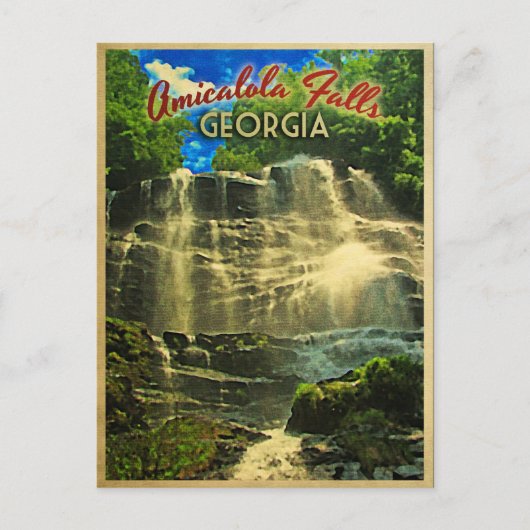 アミカローラの滝 ジョージア州 ポストカード (正面)