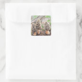 アミガサタケのきのこのステッカー スクエアシール (バッグ)