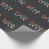 アミガサタケはレトロのハンターの菌学ヴィンテージの急速に広まります ラッピングペーパー (角)