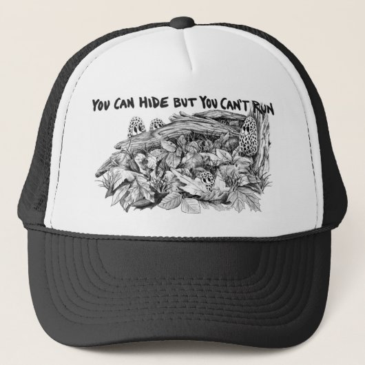 アミガサタケは帽子B&Wのトラック運転手の急速に広まります キャップ (正面)