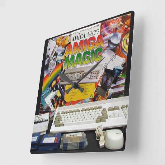 アミガ魔法計算機 スクエア壁時計 (傾斜)