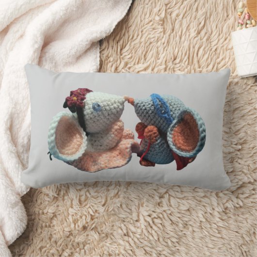 アミグルミネズミデザイン ランバークッション (ブランケット)