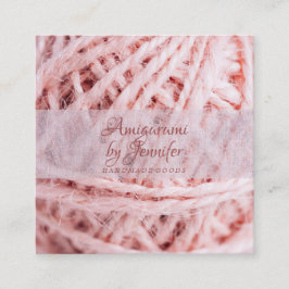 アミグルミ糸ピンククロシェ スクエア名刺