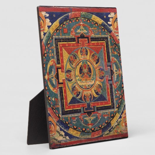 アミタユスの曼荼羅。19世紀チベット語学校 フォトプラーク (側面)