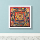 アミタユス曼荼羅、19世紀チベットの学校 キャンバスプリント (インサイチュ (ウッドフロア))