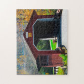 アミッシュの屋根付き橋。 ジグソーパズル (縦)