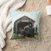 アミッシュの覆われた橋 クッション (ブランケット)