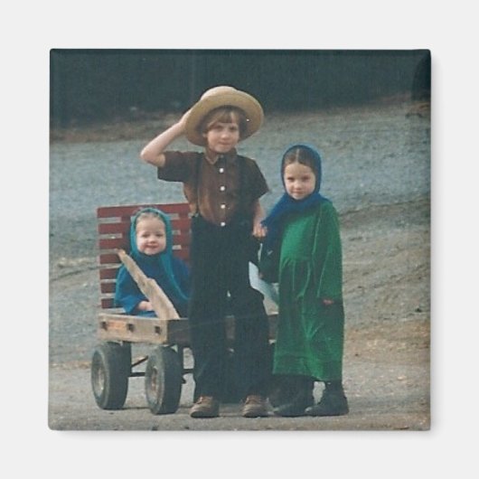 アミッシュキッズランカスター郡PAマグネット マグネット (正面)