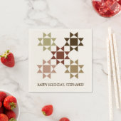 アミッシュキルトブロックのパーソナライズされたキルティングテーマ スタンダードカクテルナプキン (インサイチュ)