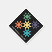 アミッシュキルトブロックパーソナライズされたキルティングテーマNa スタンダードカクテルナプキン (角)