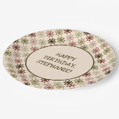 アミッシュキルトプリントニュートラルカラーパーソナライズされた ペーパープレート (アングル)