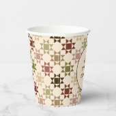 アミッシュキルトプリントニュートラルカラーパーソナライズされた 紙コップ (右)