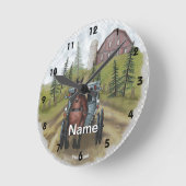 アミッシュタウンデイクロック ラウンド壁時計 (傾斜)
