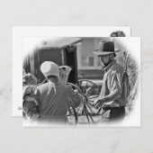 アミッシュファミリー – (b&w) – ポストカード (正面/裏面)