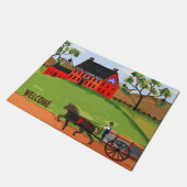 アミッシュファームスタイルカントリーハウスパーソナライズフロア ドアマット (アングル)