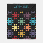 アミッシュフェイクキルトブライトカラーパーソナライズされた フリースブランケット (正面)