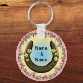 アミッシュフラワーホースシューキーチェーン キーホルダー (正面)