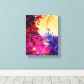 アミッシュホースおもしろい キャンバスプリント (インサイチュ (ウッドフロア))