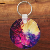 アミッシュホースと乳母車トリップ（幻覚体験）のようなデジカラフルタルアート キーホルダー (正面)
