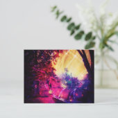 アミッシュホースと乳母車トリップ（幻覚体験）のようなデジカラフルタルアート ポストカード (スタンド正面)